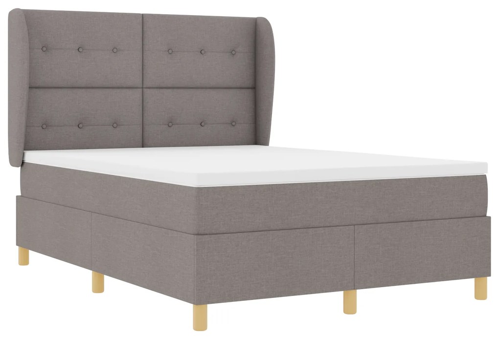 vidaXL Κρεβάτι Box Spring με Στρώμα Ταμπα 140x190 εκ. Ύφασμα