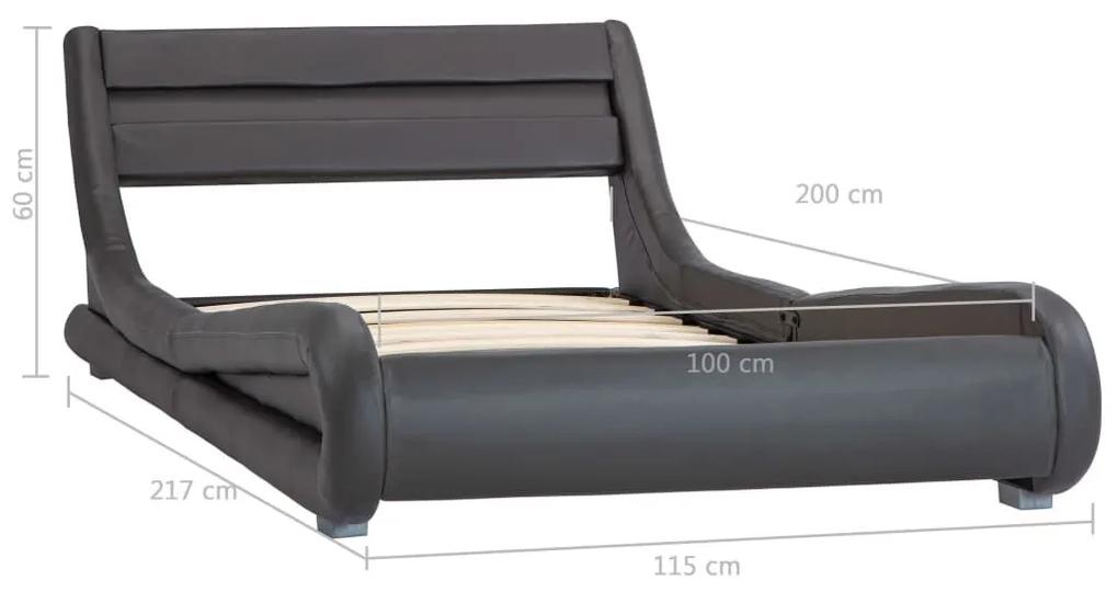 Πλαίσιο Κρεβατιού με LED Γκρι 100x200 εκ. Συνθετικό Δέρμα - Γκρι