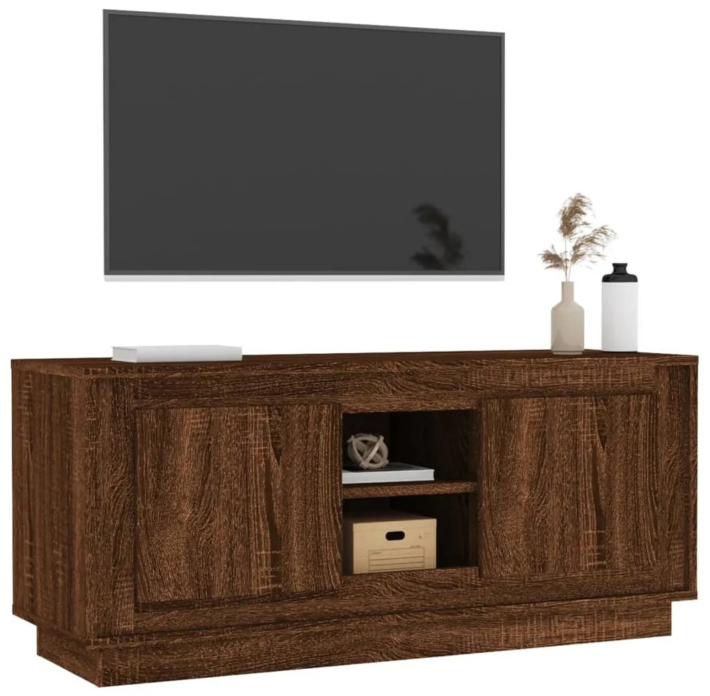 vidaXL Έπιπλο Τηλεόρασης Καφέ Δρυς 102 x 35 x 45 εκ. από Επεξεργ. Ξύλο