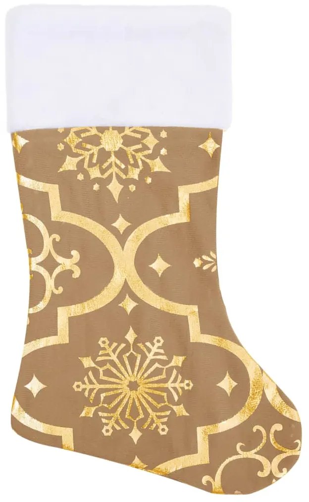 vidaXL Ποδιά Πολυτελείας Χριστουγ. Δέντρου Κίτρινη Κάλτσα 90εκ. Υφασμ.
