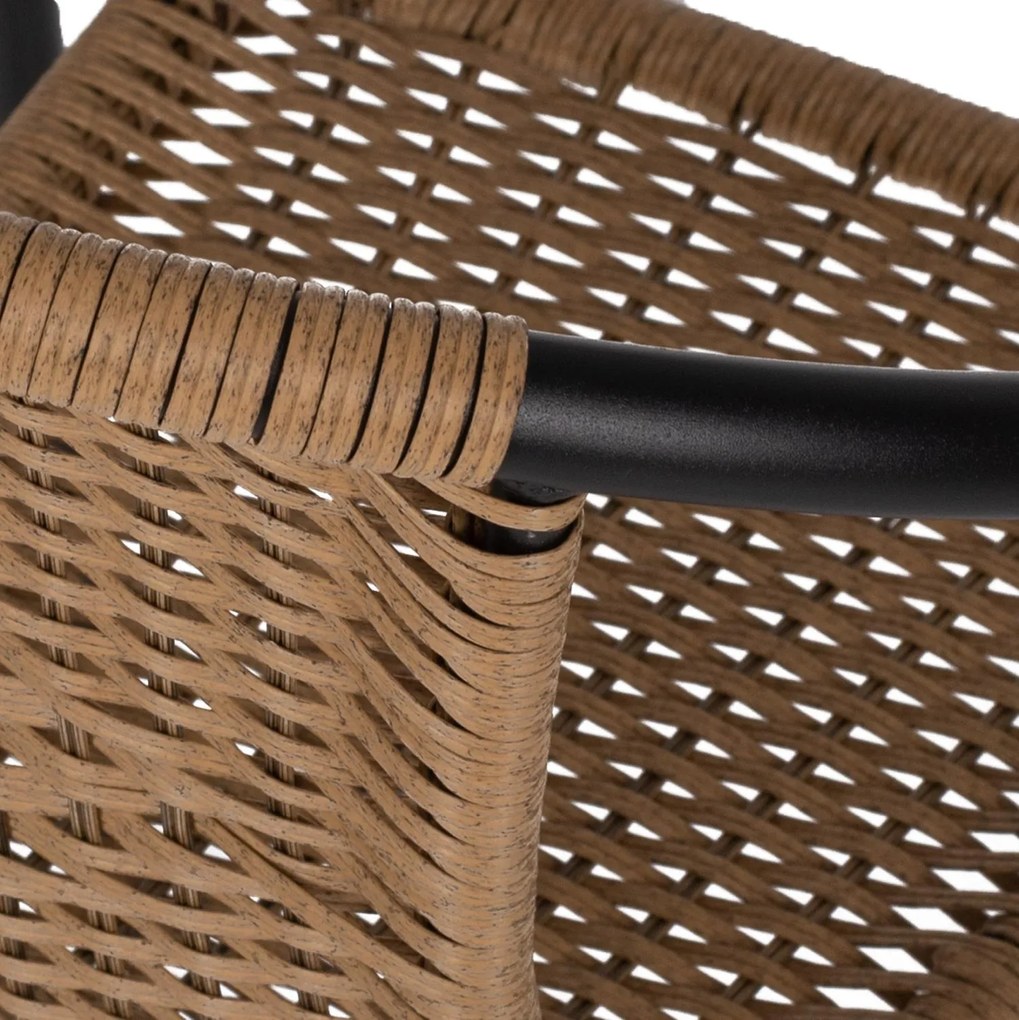 Καρέκλα - Πολυθρόνα CAMEL C5015.04 Μαύρη Μεταλλική με Wicker Φυσικό 50x55x73Y εκ. 50x55x73 εκ.