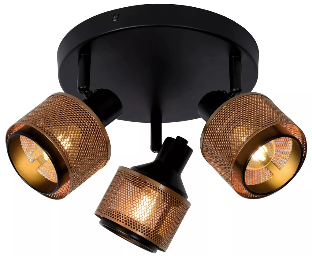 Φωτιστικό Οροφής Lucide 77980-13-30 RAFA Μαύρο Ματ (Black Mat)|Οξυντέ (Bronzed)