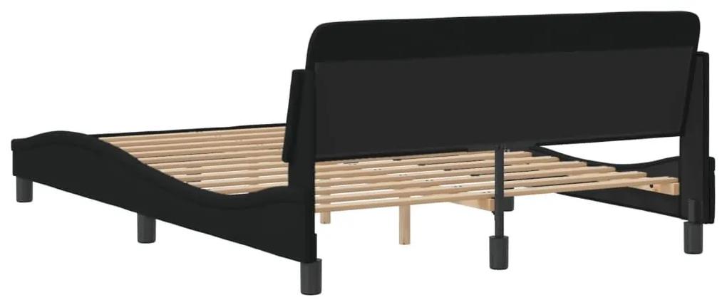 Πλαίσιο Κρεβατιού με Κεφαλάρι Μαύρο 120x200 εκ. Υφασμάτινο - Μαύρο