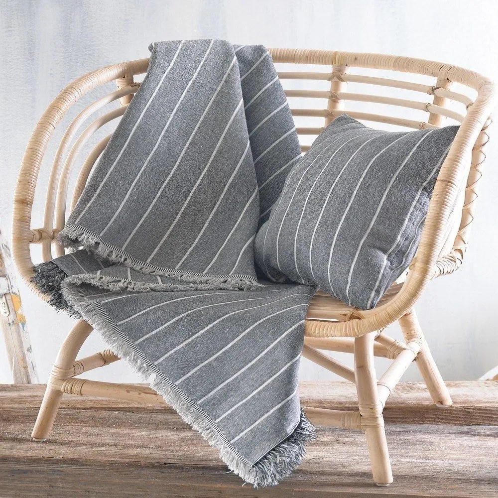 Ριχτάρι Felipe Dark Grey Ρυθμός Πολυθρόνα 160x180cm 100% Cotton