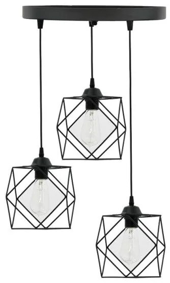 Φωτιστικό οροφής τρίφωτο Karin E27 μαύρο 30x30x90εκ 193-000059 Pakoworld 193-000059 Μαύρο