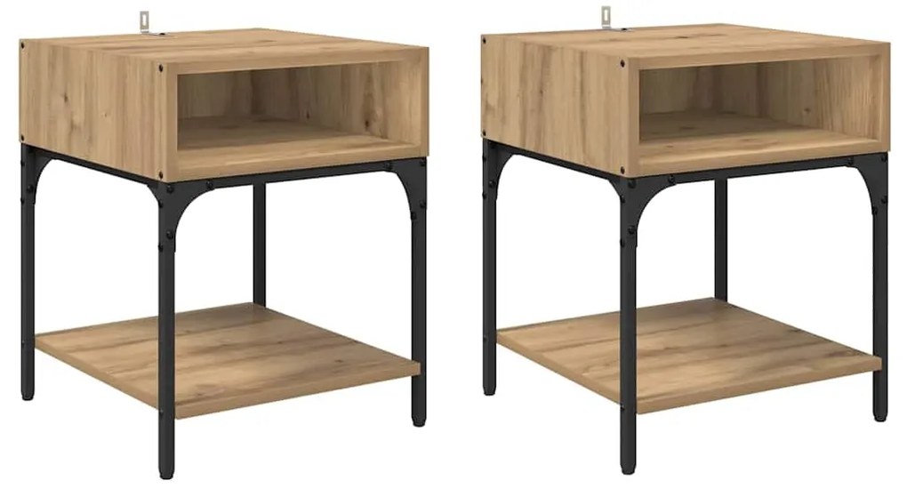 vidaXL Κομοδίνο 2 pcs Artisan Oak 40 x 40 x 50 cm Επεξεργασμένο ξύλο