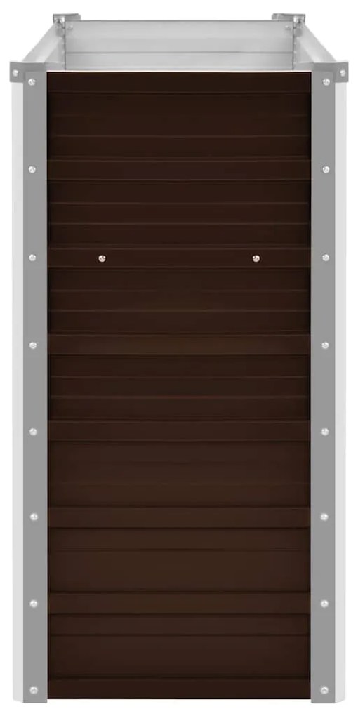vidaXL Ζαρντινιέρα Υπερυψωμένη Καφέ 100x40x77 εκ. Γαλβανισμ. Χάλυβας