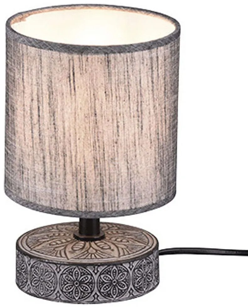 Φωτιστικό Επιτραπέζιο Marie R50980111 1xE14 28W Φ13cm 20cm Grey RL Lighting Ceramic,Fabric