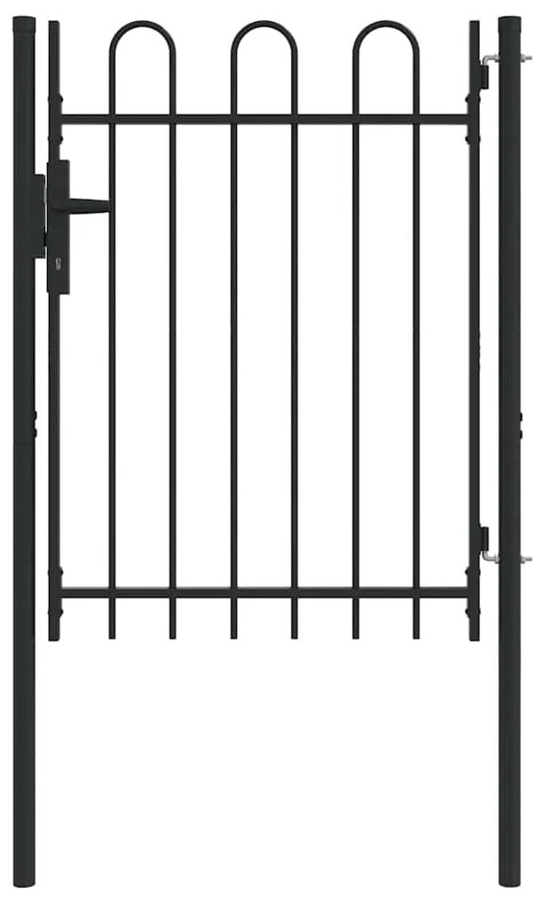vidaXL Πύλη Φράχτη Γκρι 100 x 120 cm Χάλυβας με Επικάλυψη Πούδρας
