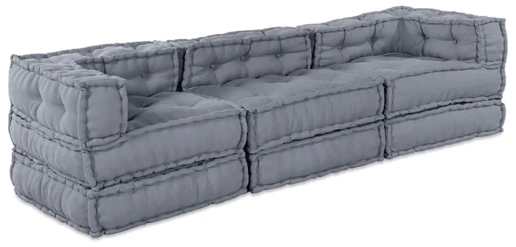 vidaXL Μαξιλάρι 3 pcs Γκρι 70 x 70 x 54 εκ Πολυεστέρας