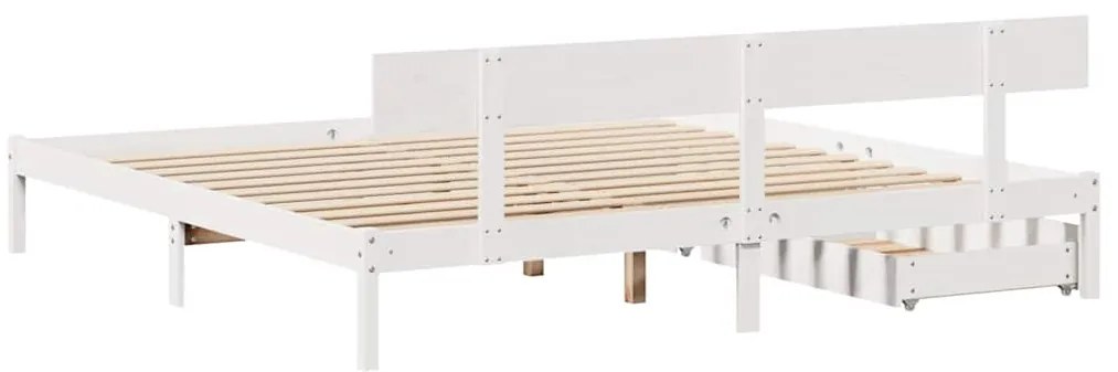 vidaXL Σκελετός Κρεβ. Χωρίς Στρώμα Λευκό 180x200 εκ Μασίφ Πεύκο