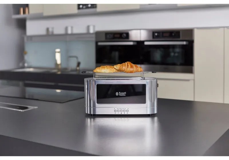 Τοστιέρα Elegance της Russell Hobbs 23380-56, 1420W, 2 φιλέτα, 6 μοίρες, Lift & Look, Inox/μαύρο