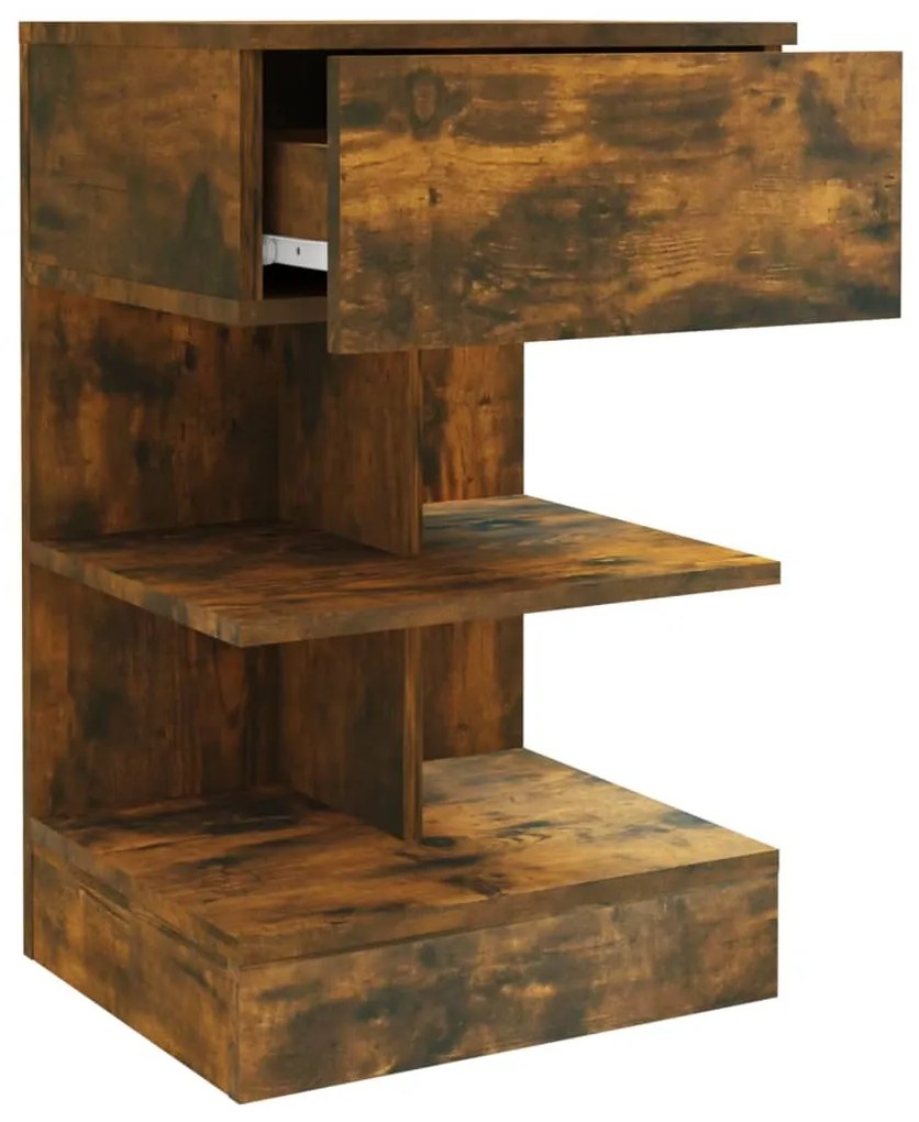 vidaXL Κομοδίνο Καπνιστή βελανιδιά 40x35x65 εκ. από Επεξεργασμένο Ξύλο