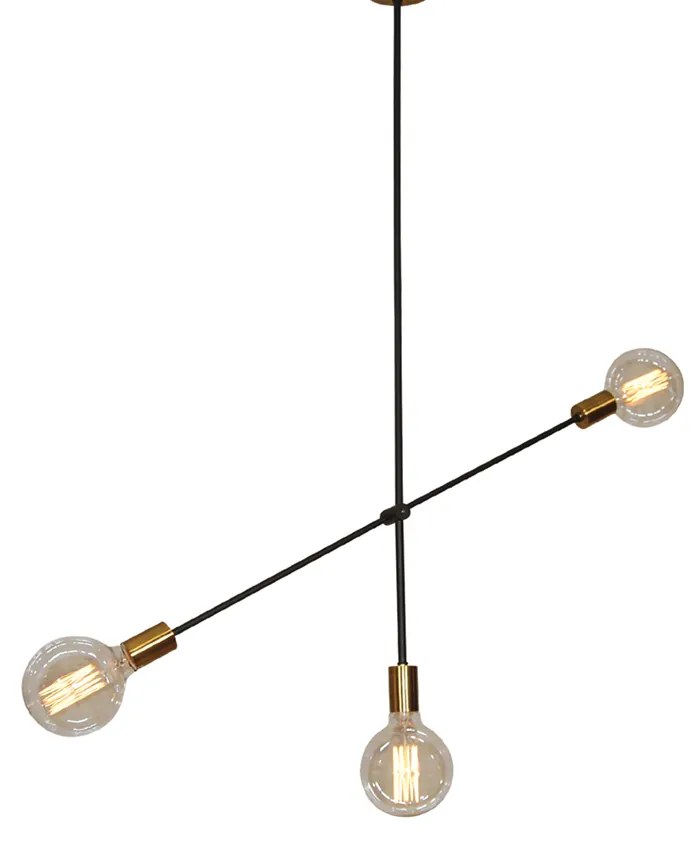 Φωτιστικό Οροφής Τρίφωτο Homelighting Cody 77-3536 Black