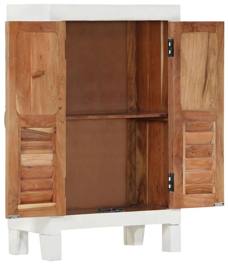 vidaXL Ντουλάπι Λευκό 55 x 30 x 90 εκ. από Μασίφ Ξύλο Ακακίας
