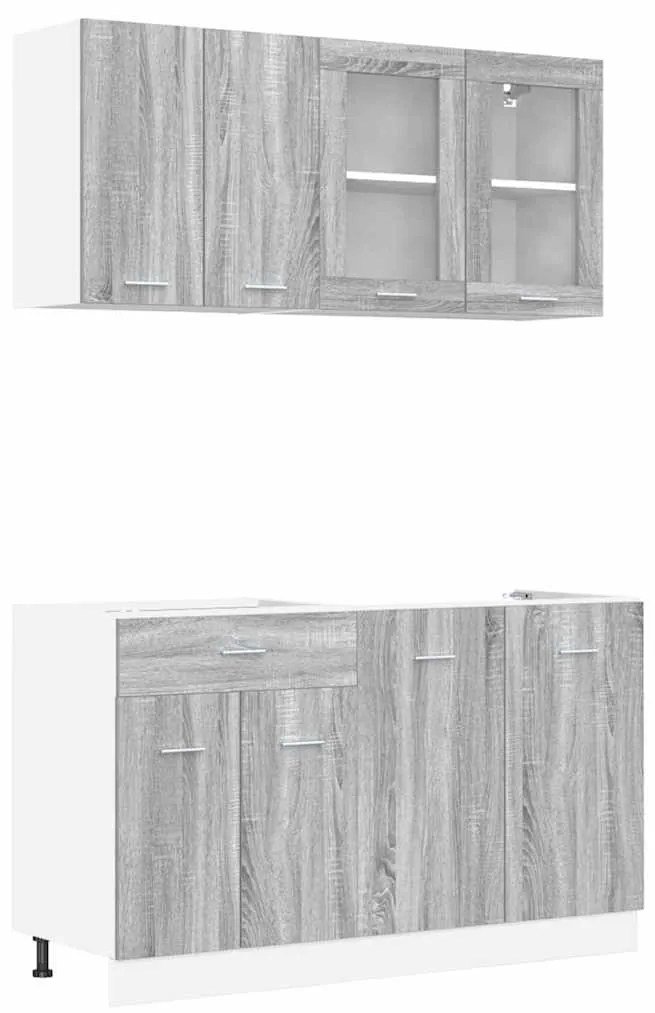 vidaXL Σετ ντουλαπιών κουζίνας 4 pcs Γκρι sonoma 140 x 46 x 81.5 εκ
