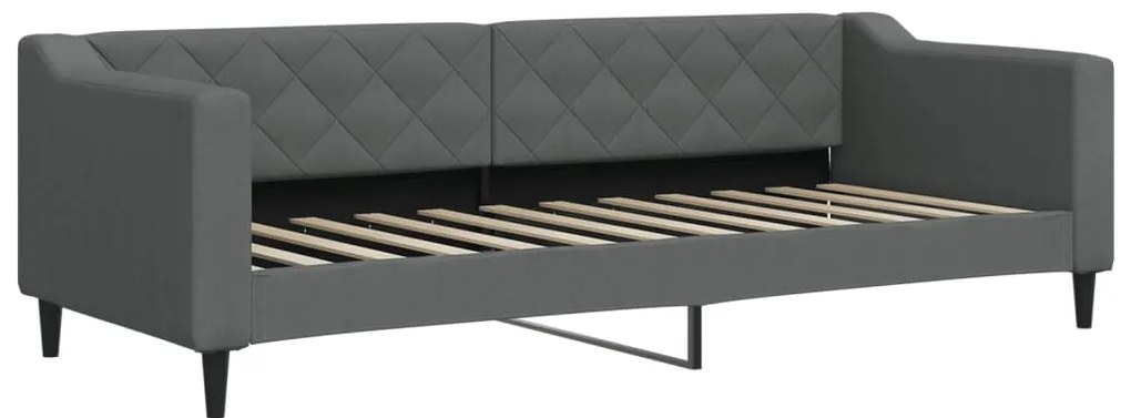 vidaXL Καναπές Κρεβάτι Συρόμενος Σκούρο γκρι 80x200 εκ Ύφασμα Στρώματα