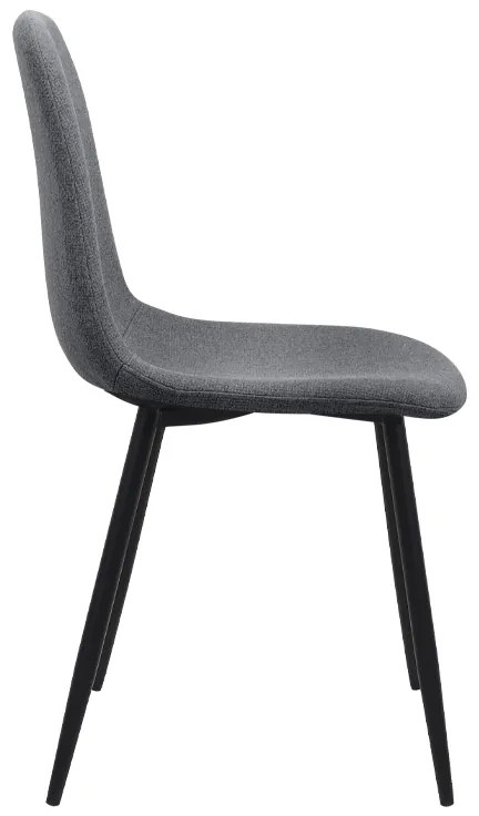 Καρέκλα τραπεζαρίας Iris Megapap γκρι ύφασμα - μεταλλικό μαύρο πόδι 43x50x85εκ.