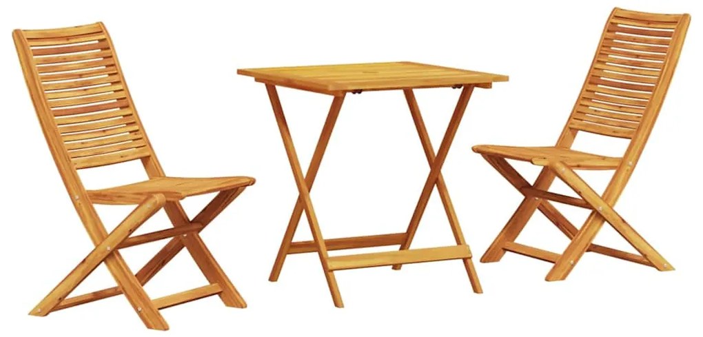 vidaXL Φορητό Σετ Μπιζερί 3 pcs Καφέ Μασίφ ξύλο ακακίας