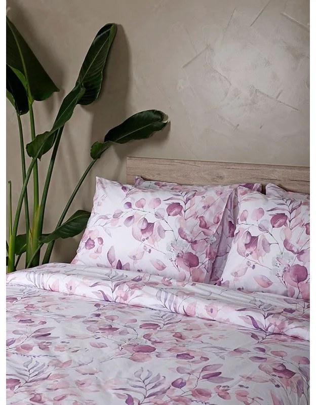 Σετ Σεντόνια Cotton Feelings 932 Lila Υπέρδιπλο με λάστιχο (170x205+30)