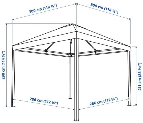 HIMMELSÖ κιόσκι, 300x300 cm 504.688.54