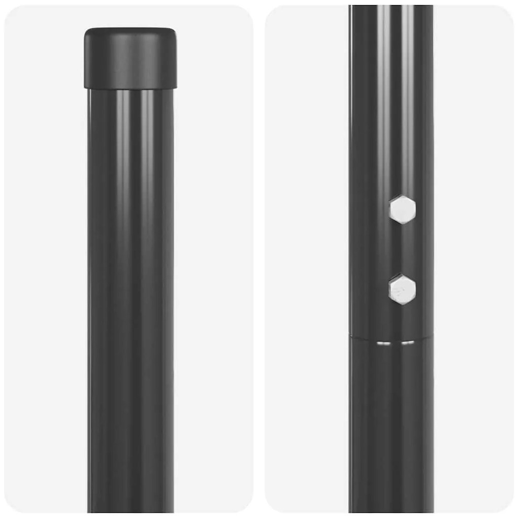 vidaXL Πό posts φράχτη 12 pcs Γκρι 160 cm Ατσάλι με Επικάλυψη Πούδρας