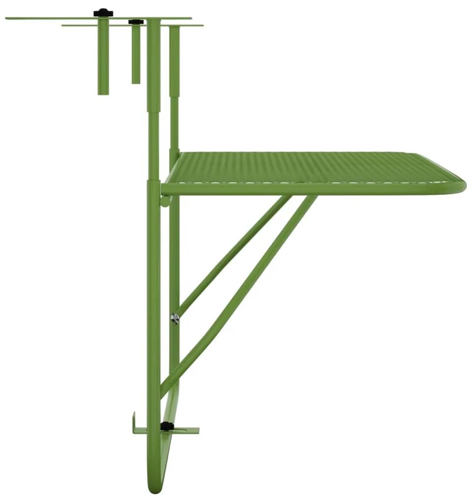 vidaXL Τραπέζι Μπαλκονιού Πράσινο 60 x 40 εκ. από Ατσάλι