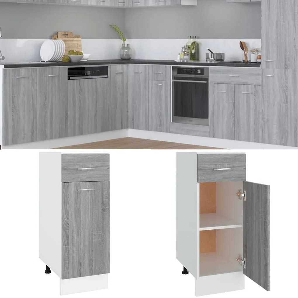 vidaXL Έπιπλο Με Συρτάρι Lyon Γκρι Sonoma 30x46x81,5εκ.