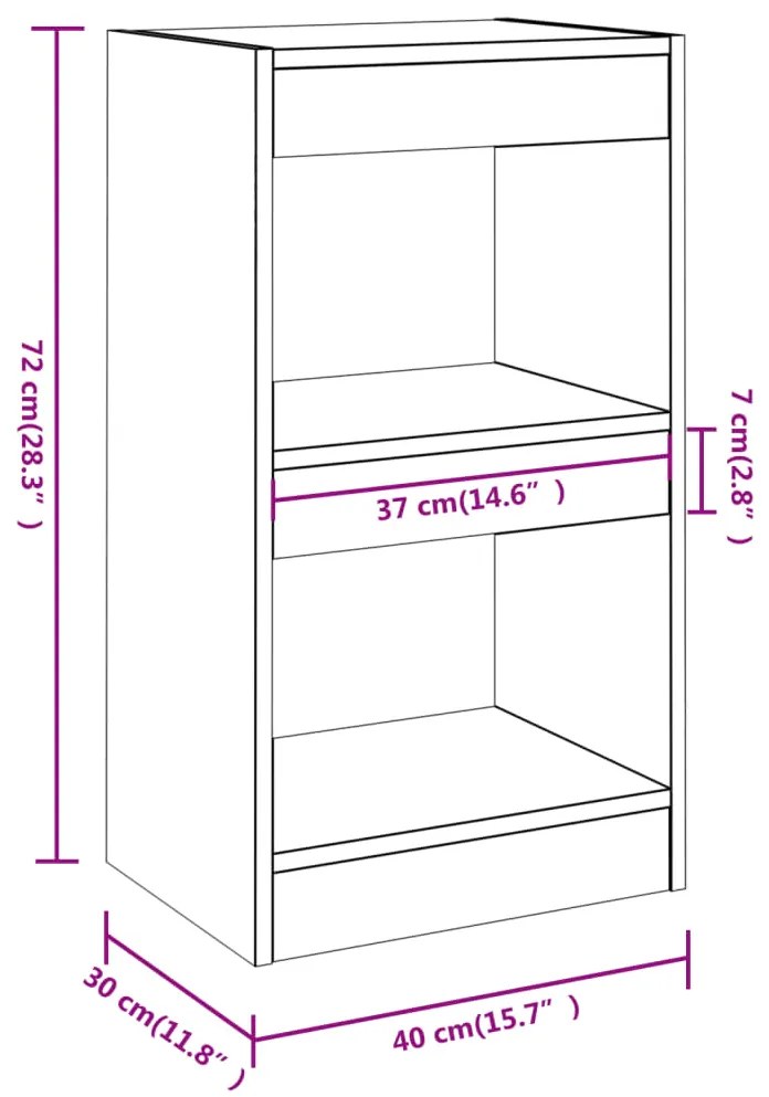 vidaXL Βιβλιοθήκη/Διαχωριστικό Χώρου Sonoma Δρυς 40 x 30 x 72 εκ.