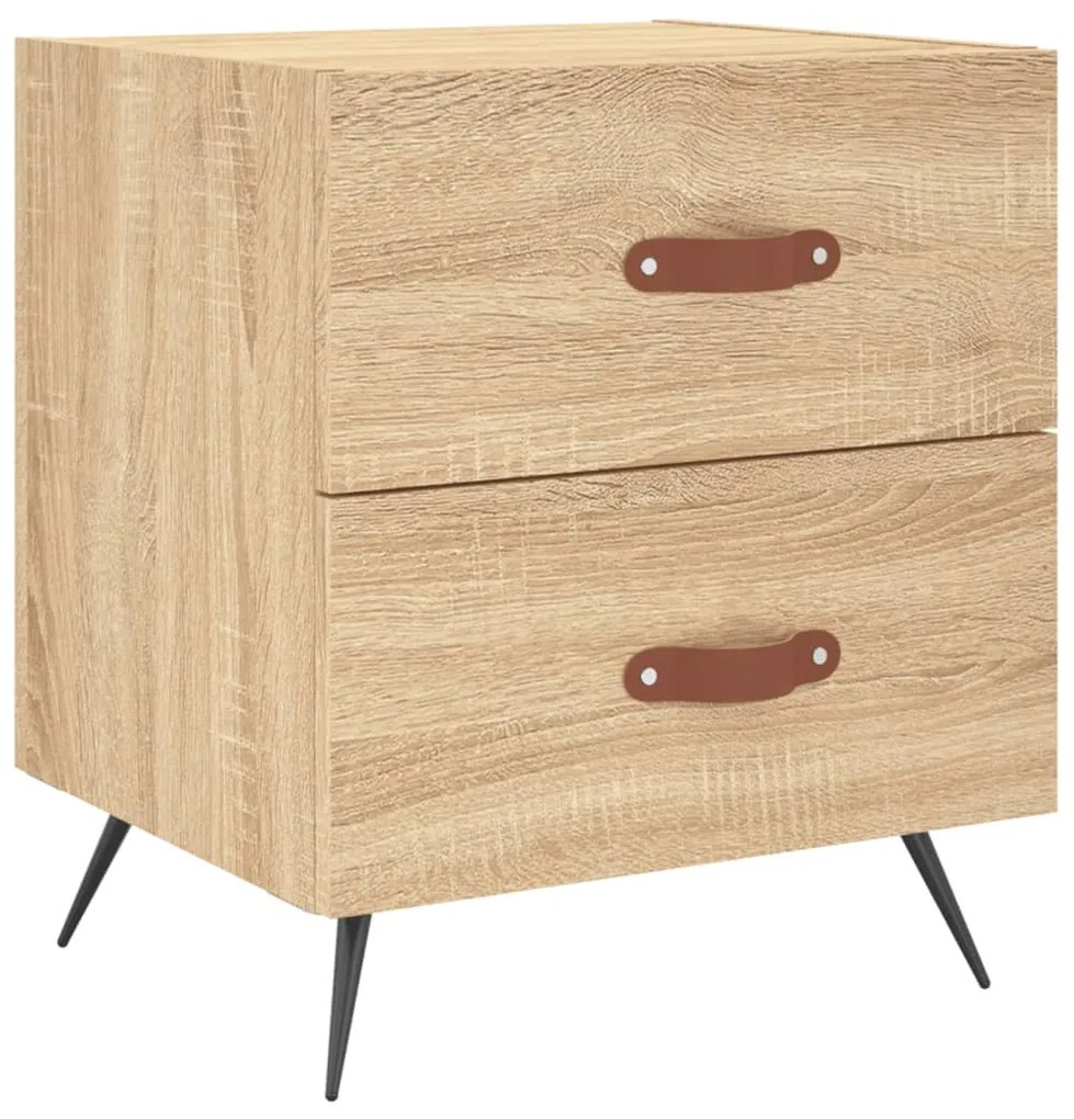 vidaXL Κομοδίνα 2 τεμ. Sonoma Δρυς 40 x 35 x 47,5 εκ. Επεξεργ. Ξύλο