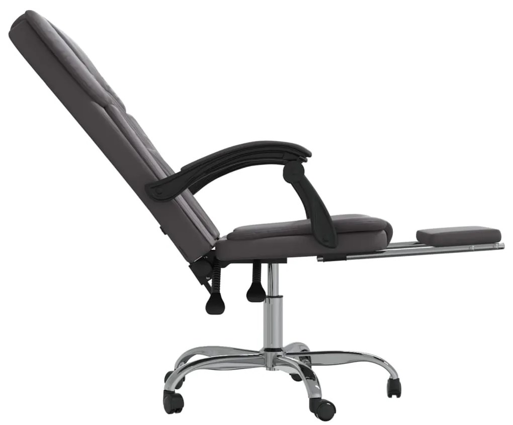 vidaXL Καρέκλα Γραφείου Ανακλινόμενη Γκρι Συνθετικό δέρμα