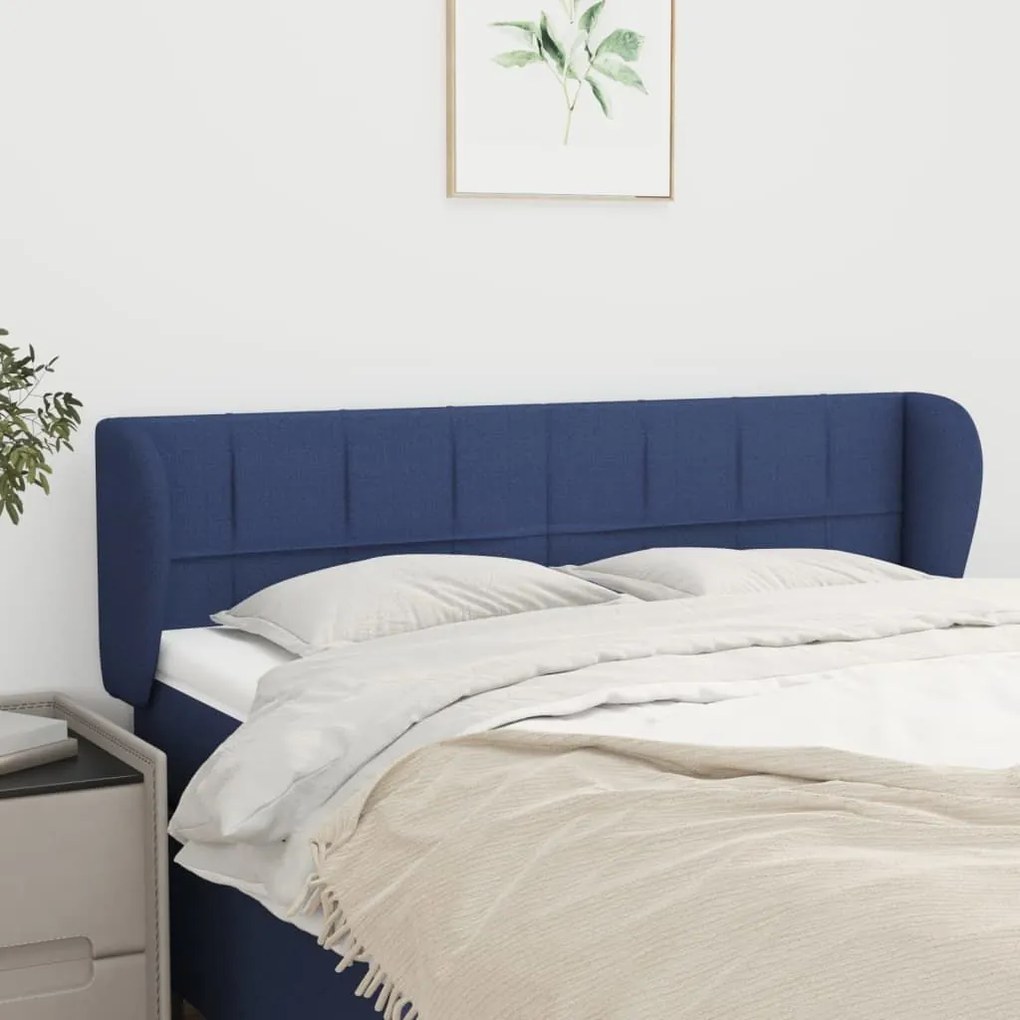 Κεφαλάρι με Πτερύγια Μπλε 147 x 23 x 78/88 εκ. Υφασμάτινο - Μπλε