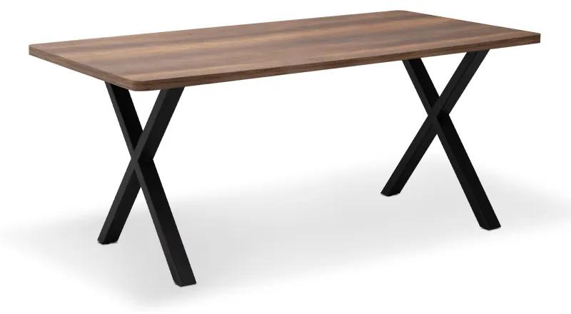 Τραπέζι Jeremy Megapap Mdf - μεταλλικό χρώμα καρυδί 140x80x75εκ. - Μέταλλο - GP038-0006,2