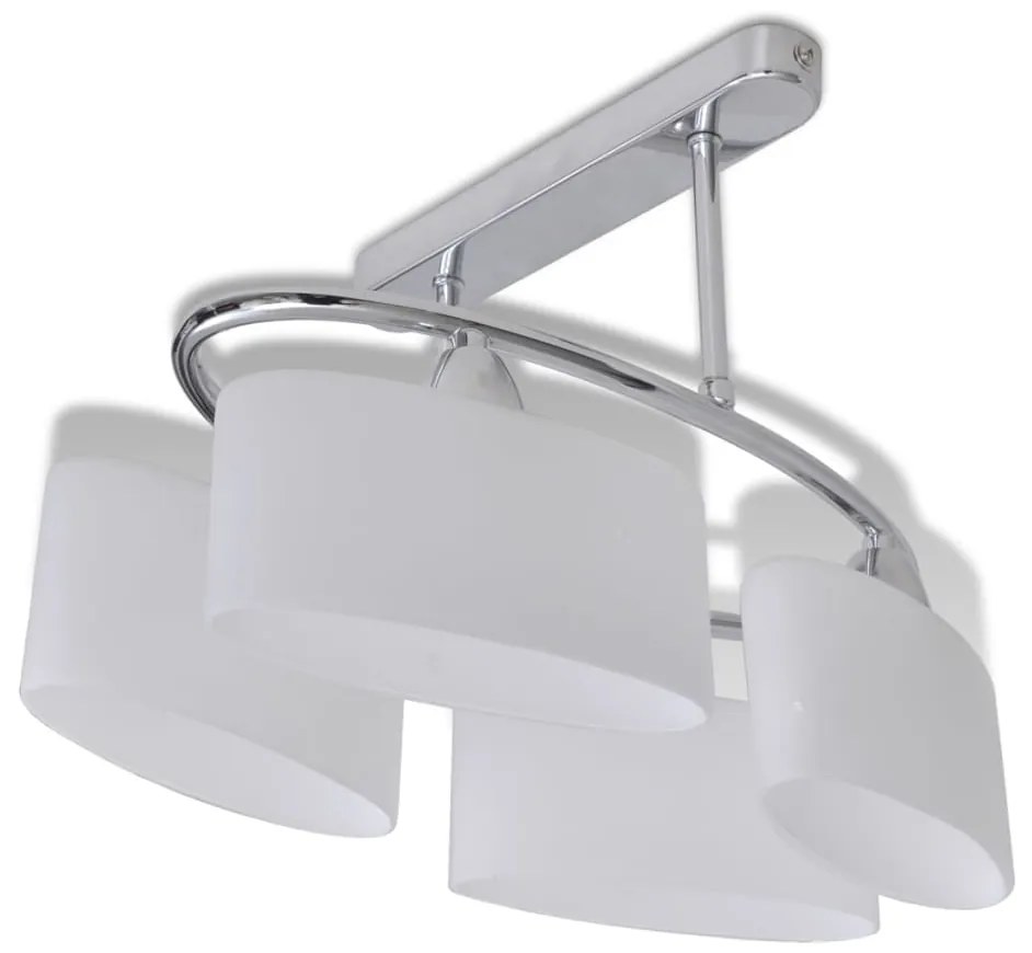 Φωτιστικό Οροφής με Λευκό Ελλειψοειδές Κρύσταλλο 4φωτο Ε14