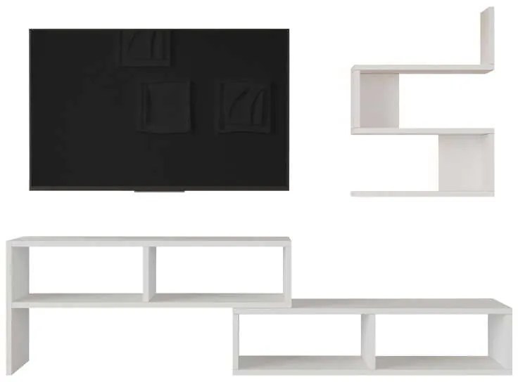 Σύνθετο σαλονιού Kakomo pakoworld σε λευκή απόχρωση 170x29.5x43εκ