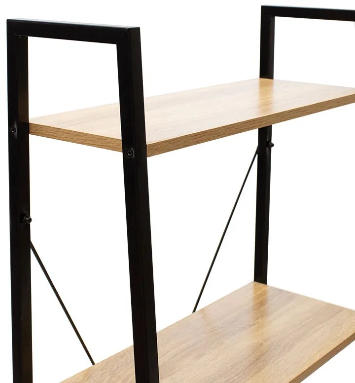 Βιβλιοθήκη Ramon pakoworld φυσικό-μαύρο 60x23x145,5εκ - 085-000001