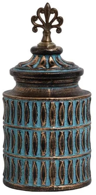 Βάζο 818696 373-121-638 16x16x34cm Bronze-Turquoise Ceramic