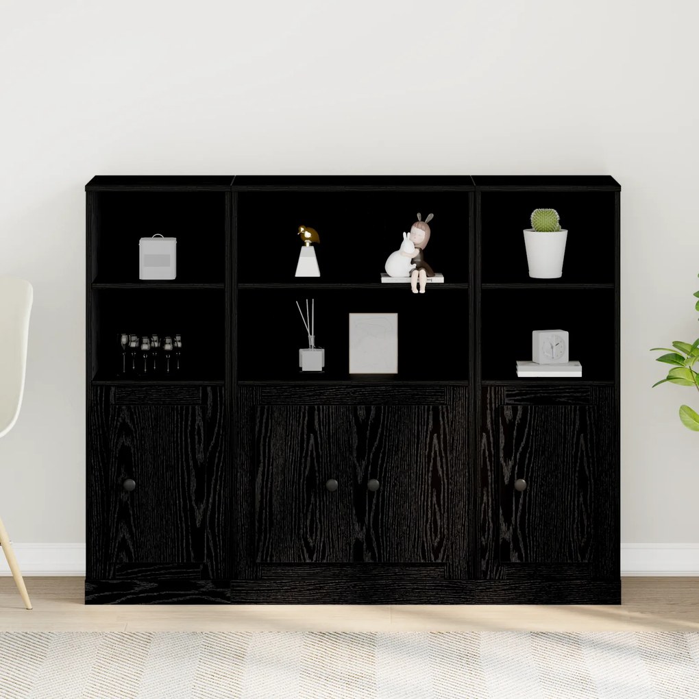 vidaXL Υψηλός ντουλάπι Μαύρη Δρυς 132x35,5x103,5 εκ Επεξεργασμένο Ξύλο