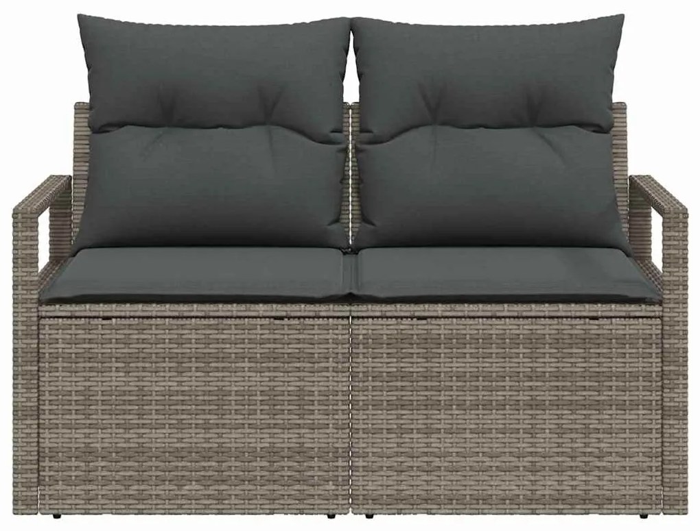 vidaXL Καναπές Κήπου με μαξιλάρι Γκρι 120 x 62 x 69εκ συνθετικό ρατάν