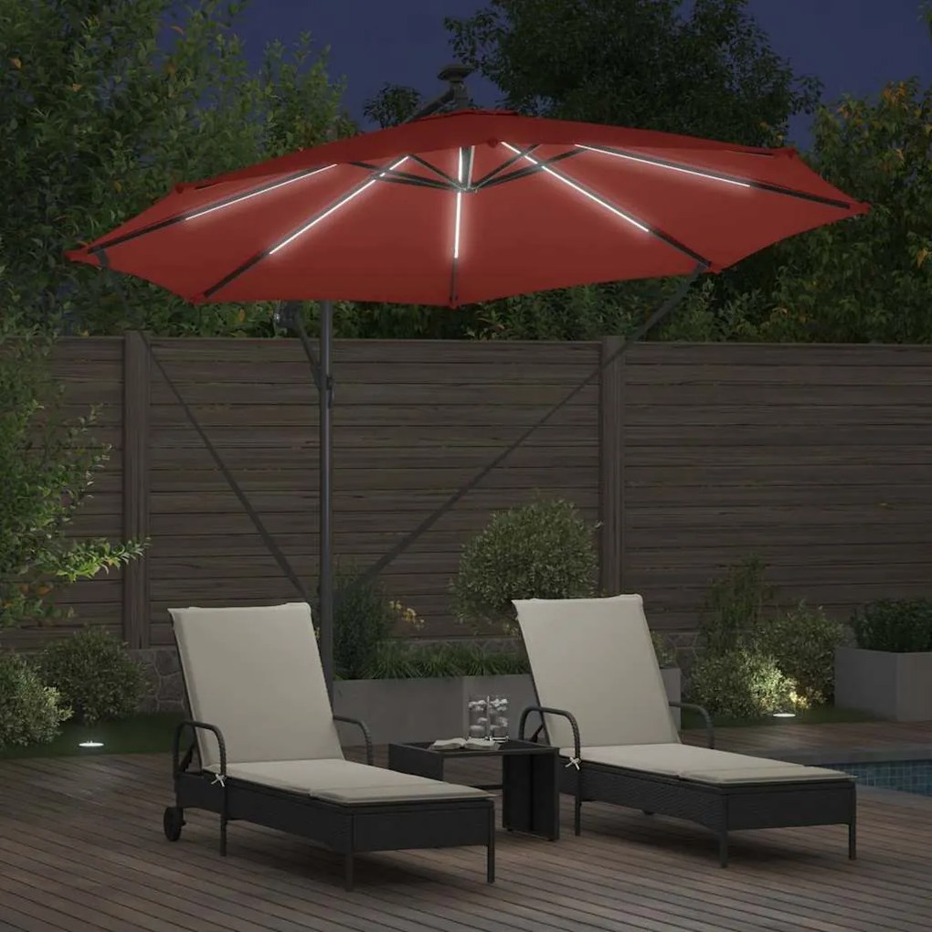 vidaXL Ομπρέλα Cantilever Banana Τερακότα 294 x 294 x 248 cm