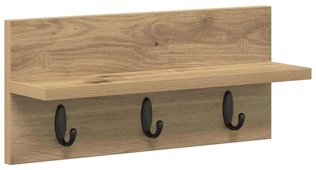 vidaXL Τοίχου Κρεμάστρα με ράφι artisan δρυς 40 x 10.5 x 18 εκ