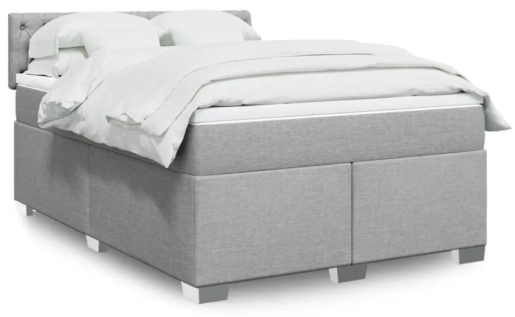 ΚΡΕΒΑΤΙ BOXSPRING ΜΕ ΣΤΡΩΜΑ ΑΝΟΙΧΤΟ ΓΚΡΙ 140X190 ΕΚ. ΥΦΑΣΜΑΤΙΝΟ 3288190