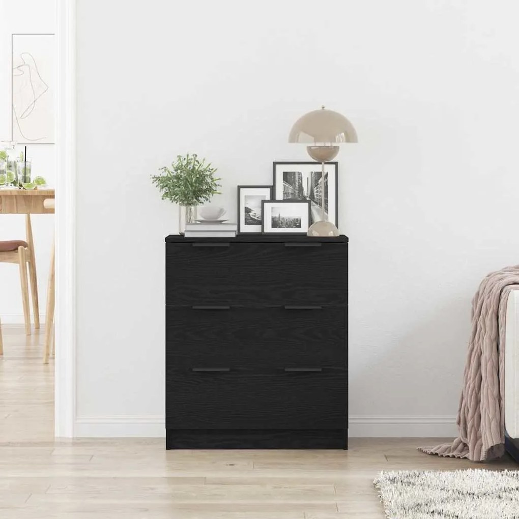 vidaXL Πλαϊνό γραφείο Μαύρο 60 x 30 x 70 εκ. Επεξεργασμένο ξύλο