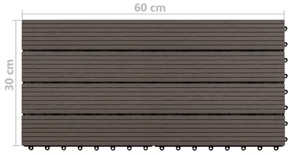 Πλακάκια Deck 6 τεμ. Σκούρο Καφέ 60 x 30 εκ. 1,08 μ² από WPC - Καφέ