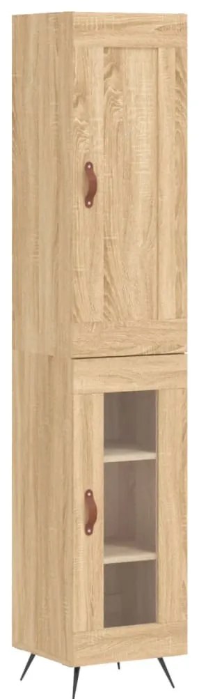 vidaXL Μπουφές Sonoma δρυς 34,5 x 34 x 180 εκ. από Επεξεργασμένο Ξύλο