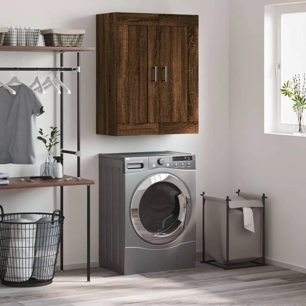 Ντουλάπι Τοίχου Καφέ Δρυς 69,5 x 34 x 90 εκ. από Επεξεργ. Ξύλο