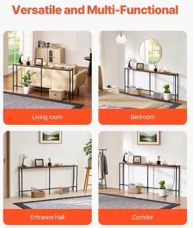 VEVOR Narrow Console Sofa Table Couch Table 70.9” for Entryway &amp; Living Room