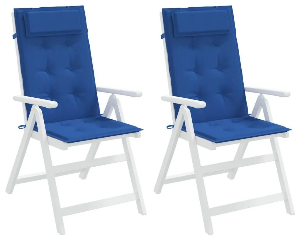 Μαξιλάρια Καρέκλας με Πλάτη 2 τεμ. Μπλε Ρουά από Ύφασμα Oxford - Μπλε