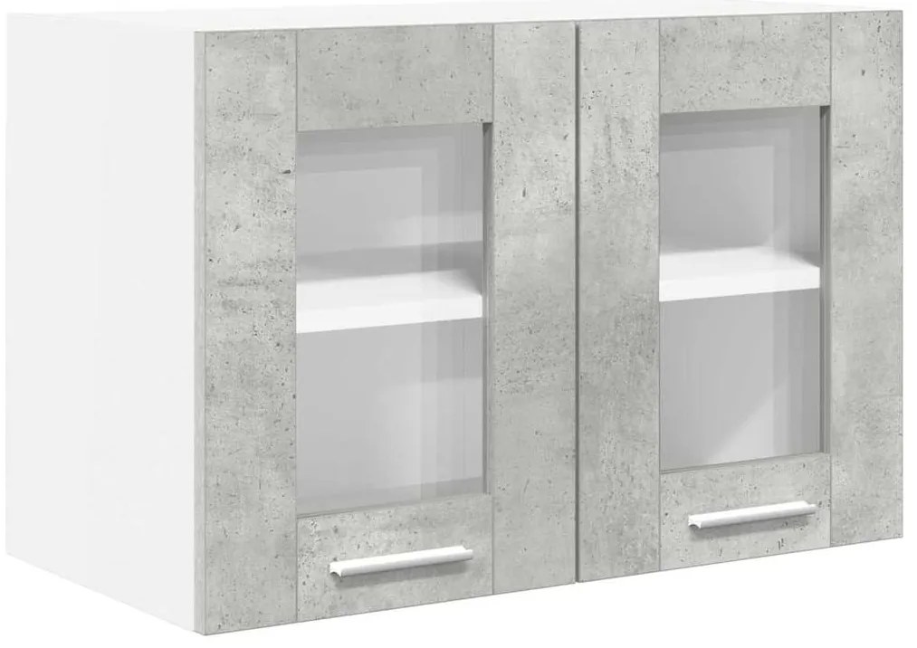 vidaXL Κρεμαστό ντουλάπι με πόρτα 2 pcs Σκυρόδεμα Γκρι 60 x 31 x 40 εκ