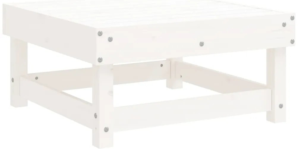 vidaXL Υποπόδιο Κήπου Λευκό από Μασίφ Ξύλο Πεύκου